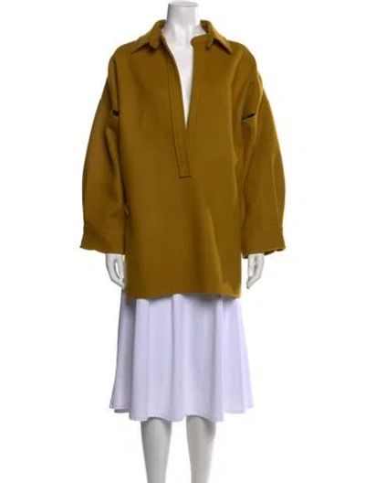 Pre-owned Gucci Wool Long Sleeve Tunic In Yellow