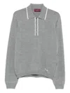 Gucci Men Wool Long-sleeves Polo Shirt In Gray
