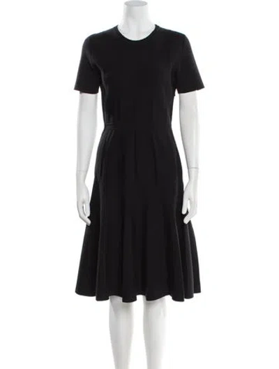 Pre-owned Gucci Wool Midi Length Dress In Black