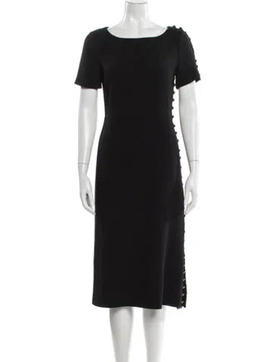Pre-owned Gucci Wool Midi Length Dress In Black