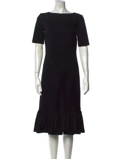 Pre-owned Gucci Wool Midi Length Dress In Black