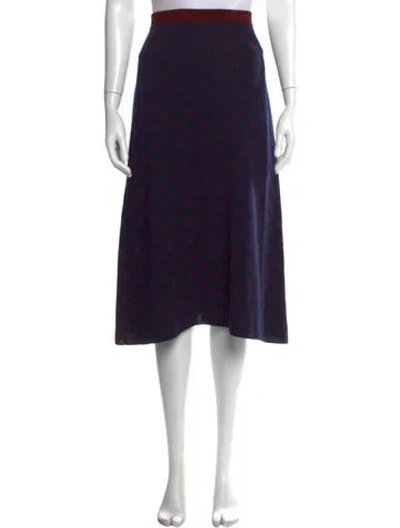 Pre-owned Gucci Wool Midi Length Skirt In Blue