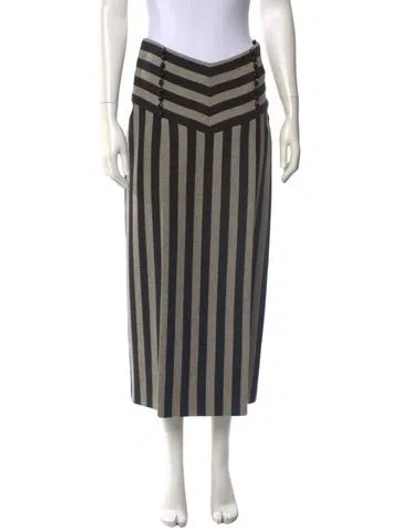 Pre-owned Gucci Wool Midi Length Skirt In Gray