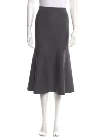 Pre-owned Gucci Wool Midi Length Skirt In Gray