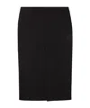 Gucci Black High Waist Skirt With Logo Lettering On Waist And Zip Puller In Wool Woman In Black