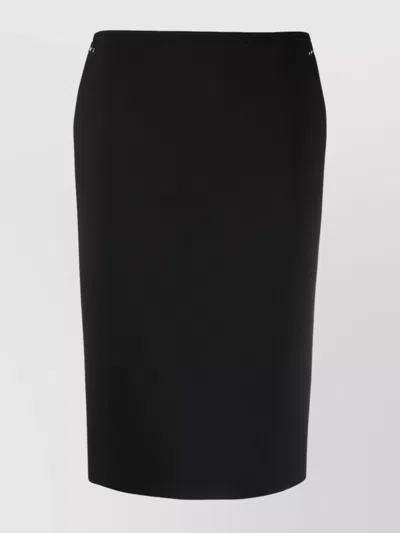 Gucci Horsebit Wool Midi Skirt In Black