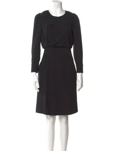 Pre-owned Gucci Wool Mini Dress In Black