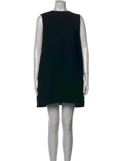 Pre-owned Gucci Wool Mini Dress In Black