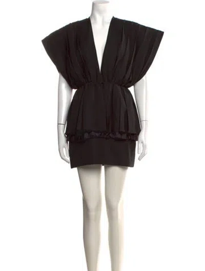 Pre-owned Gucci Wool Mini Dress In Black
