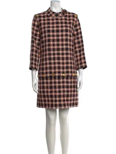 Pre-owned Gucci Wool Mini Dress In Black