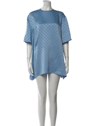 Pre-owned Gucci Wool Mini Dress In Blue