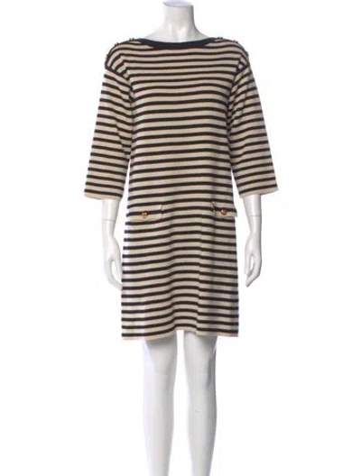 Pre-owned Gucci Wool Mini Dress In Neutral