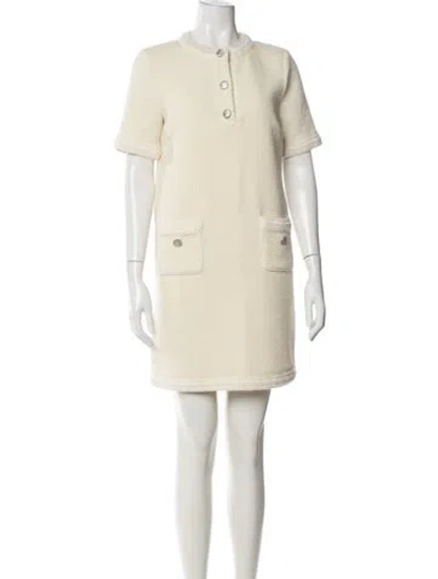 Pre-owned Gucci Wool Mini Dress In Neutrals