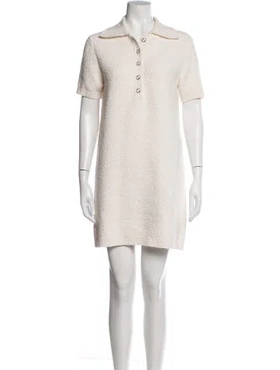 Pre-owned Gucci Wool Mini Dress In Neutrals