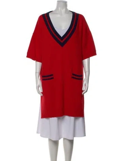 Pre-owned Gucci Wool Mini Dress In Red