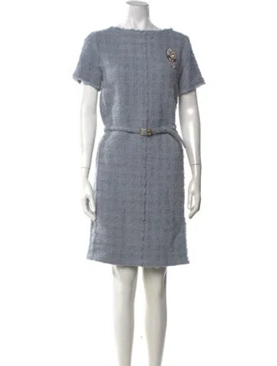 Pre-owned Gucci Wool Mini Dress W/ Tags In Blue