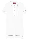 Gucci White Knit Polo Collar Mini Dress In White