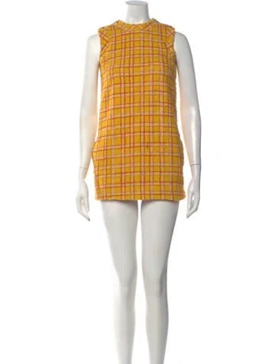 Pre-owned Gucci Wool Mini Dress In Yellow