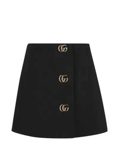 Gucci Wool Mini Skirt In Black