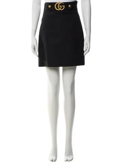 Pre-owned Gucci Wool Mini Skirt In Black