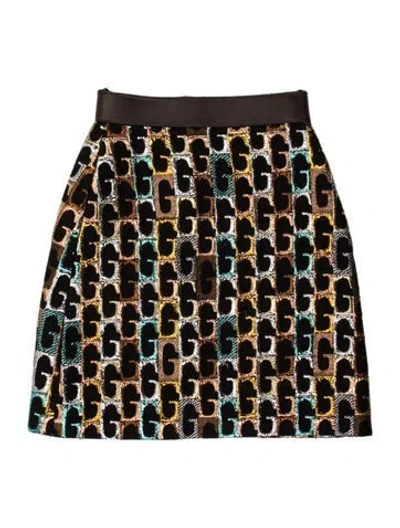 Pre-owned Gucci Wool Mini Skirt In Black/metallic