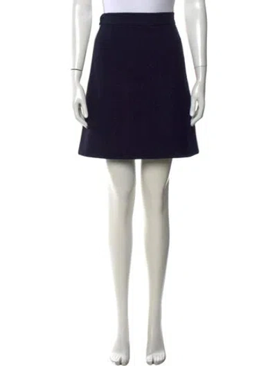Pre-owned Gucci Wool Mini Skirt In Blue