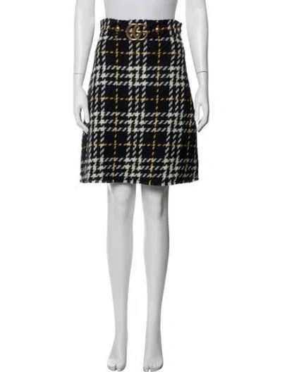 Pre-owned Gucci Wool Mini Skirt In Blue
