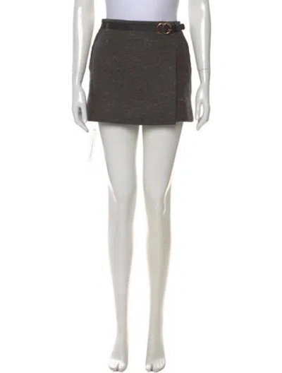 Pre-owned Gucci Wool Mini Skirt In Brown