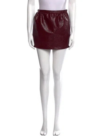 Pre-owned Gucci Wool Mini Skirt In Burgundy