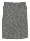 Gucci High-waisted Buttoned Wool Skirt Featuring Slit In Gray