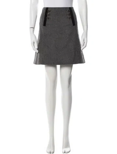 Pre-owned Gucci Wool Mini Skirt In Grey