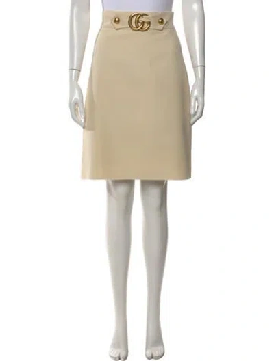 Pre-owned Gucci Wool Mini Skirt In Neutral