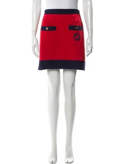 Pre-owned Gucci Wool Mini Skirt In Red