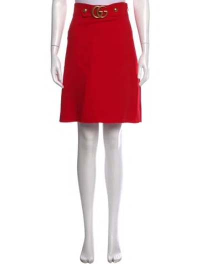 Pre-owned Gucci Wool Mini Skirt In Red