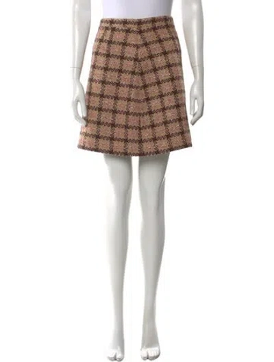 Pre-owned Gucci Wool Mini Skirt W/ Tags In Neutral