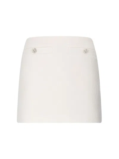 Gucci Wool Mini Skirt In Neutral
