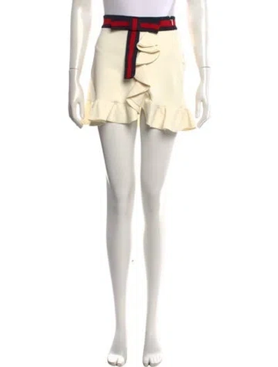 Pre-owned Gucci Wool Mini Skirt In White