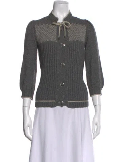 Pre-owned Gucci Wool Mock Neck Sweater In Gray