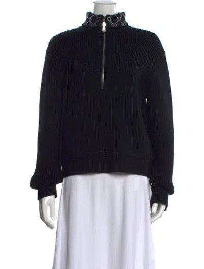 Pre-owned Gucci Wool Mock Neck Sweater W/ Tags In Black