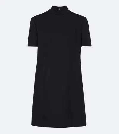 Gucci Wool Mockneck Minidress In Black
