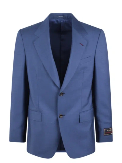 Gucci Elegant Jacket In Mohair Wool With Label In Blue