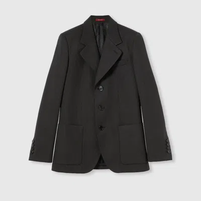 Gucci Wool Mohair Jacket In Black