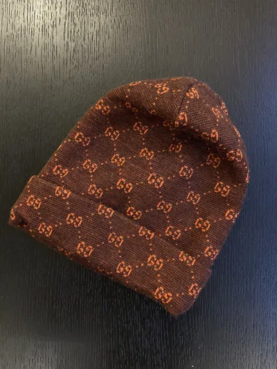 Pre-owned Gucci Wool Monogram Beanie In Multicolor