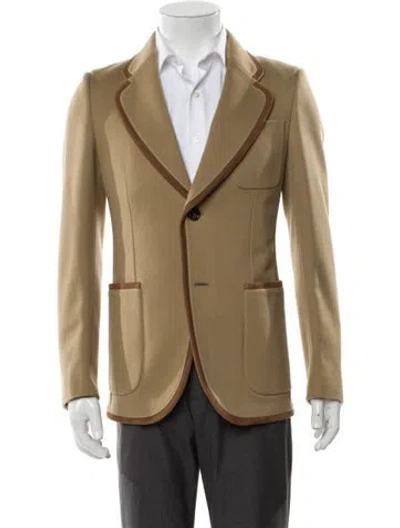 Pre-owned Gucci Wool Moto Jacket In Neutral