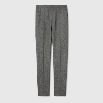 Gucci Wool Mouliné Pant In Gray