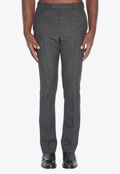 Gucci Wool Mouliné Pants In Gray