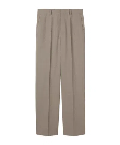 Gucci Wool Mouliné Trousers In Brown