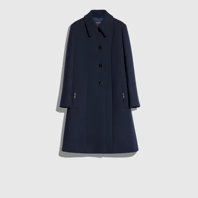 Gucci Wool Natté Coat With Horsebit In Blue