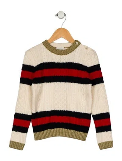 Pre-owned Gucci Babies' Wool Neutral And Multicolor Patterned Long Sleeve Sweater