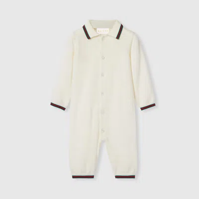 Gucci Babies' Wool One-piece With Web In White